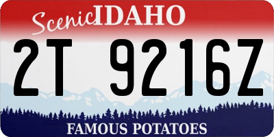 ID license plate 2T9216Z