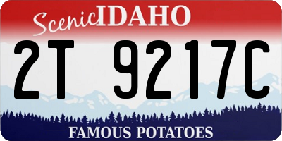ID license plate 2T9217C