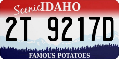ID license plate 2T9217D