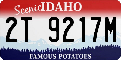 ID license plate 2T9217M
