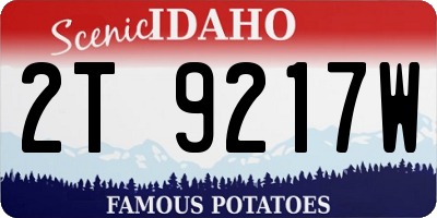 ID license plate 2T9217W