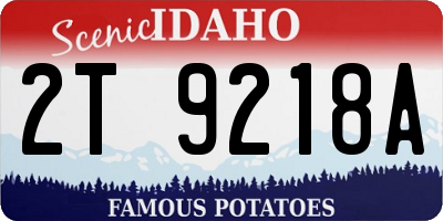 ID license plate 2T9218A