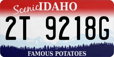 ID license plate 2T9218G