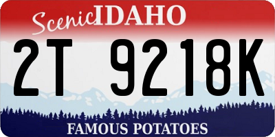 ID license plate 2T9218K