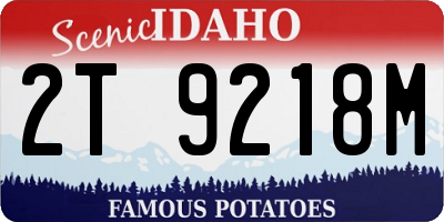 ID license plate 2T9218M