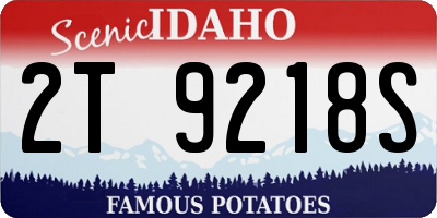 ID license plate 2T9218S