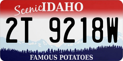 ID license plate 2T9218W