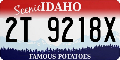 ID license plate 2T9218X