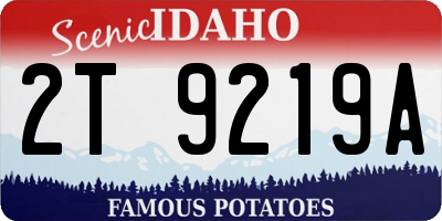 ID license plate 2T9219A