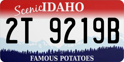 ID license plate 2T9219B