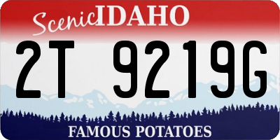 ID license plate 2T9219G