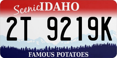 ID license plate 2T9219K