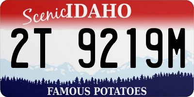 ID license plate 2T9219M