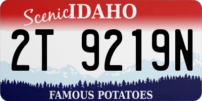 ID license plate 2T9219N
