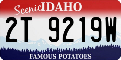 ID license plate 2T9219W