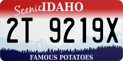 ID license plate 2T9219X