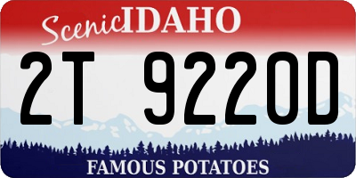ID license plate 2T9220D