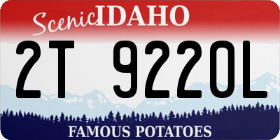 ID license plate 2T9220L