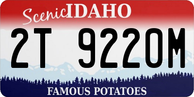 ID license plate 2T9220M