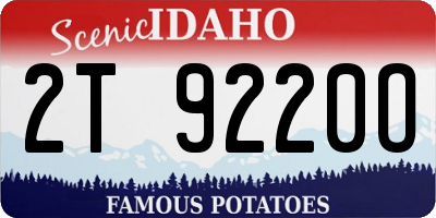 ID license plate 2T9220O