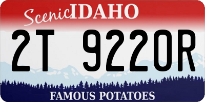 ID license plate 2T9220R
