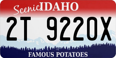 ID license plate 2T9220X