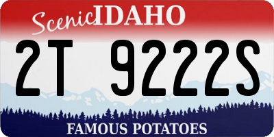 ID license plate 2T9222S
