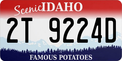 ID license plate 2T9224D