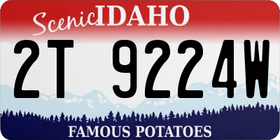 ID license plate 2T9224W