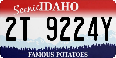 ID license plate 2T9224Y