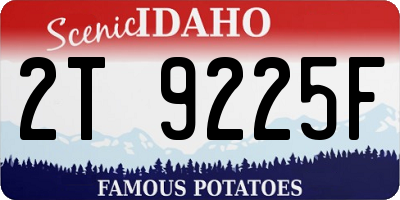 ID license plate 2T9225F