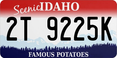 ID license plate 2T9225K