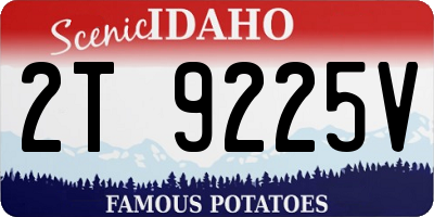ID license plate 2T9225V