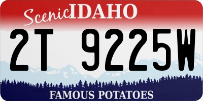 ID license plate 2T9225W