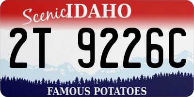 ID license plate 2T9226C