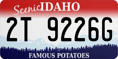 ID license plate 2T9226G