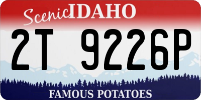 ID license plate 2T9226P