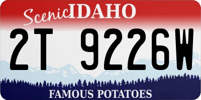 ID license plate 2T9226W