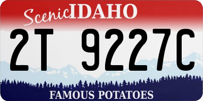 ID license plate 2T9227C