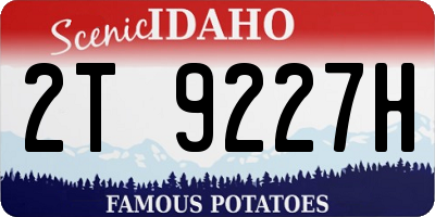 ID license plate 2T9227H