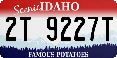 ID license plate 2T9227T
