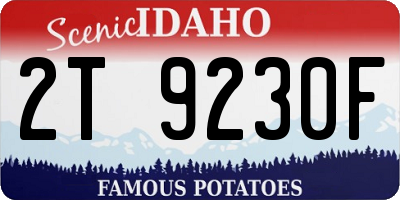 ID license plate 2T9230F