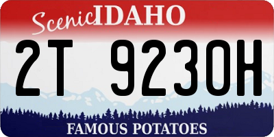 ID license plate 2T9230H