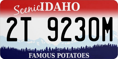 ID license plate 2T9230M
