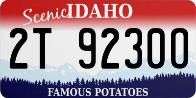 ID license plate 2T9230O
