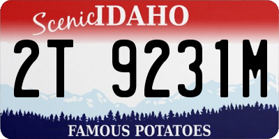 ID license plate 2T9231M