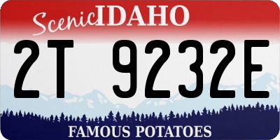 ID license plate 2T9232E