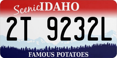 ID license plate 2T9232L