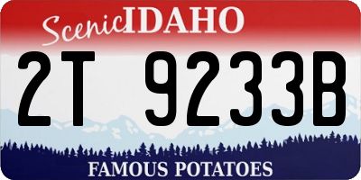 ID license plate 2T9233B