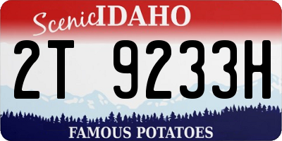 ID license plate 2T9233H